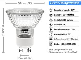 6 Stück Halogen Leuchtmittel GU10 Dimmbar Warmweiß