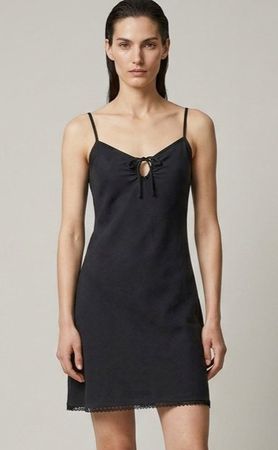 Robe d'Été Vintage Benetton 100% Lin Noir Taille M