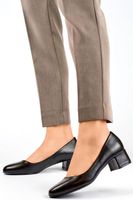 Echtleder Pumps mit Absatz schwarz (modern)