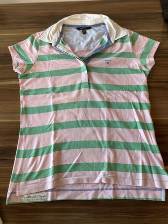 Polo Gant gestreift pink-grün Grösse M für Damen