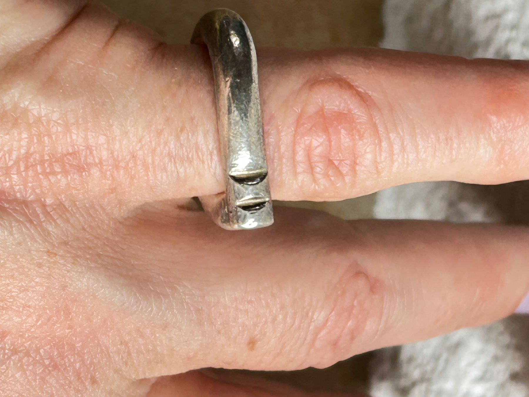 Anelli: Silberring Designer Snake 2 Kerben (grösse 49) – Usato da Laufen venduto da Bellebellezza 1