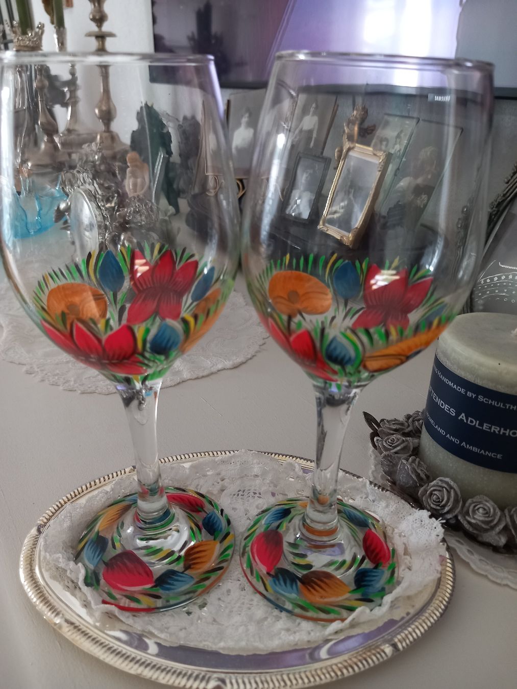 Bicchieri: ZWEI HANDGEMALTE GLÄSER  / VINTAGE – Usato da Aegerten venduto da gismolini 7