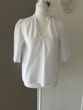 kurz Arm Bluse weiss von H & M Gr. S