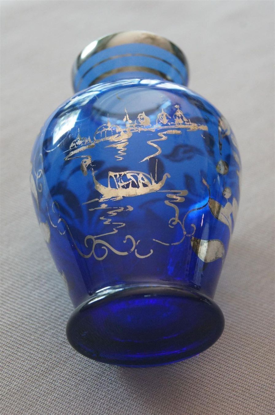 Murano Vasi & Recipienti: Blaue Muranovase mit Echtsilberauflage – Usato da Geroldswil venduto da ARTEFACTO 1