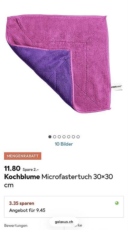 Altro per la casa: Kochblume Microfastertuch 30x30 cm 3erSet – Usato da Cham venduto da bree88 1