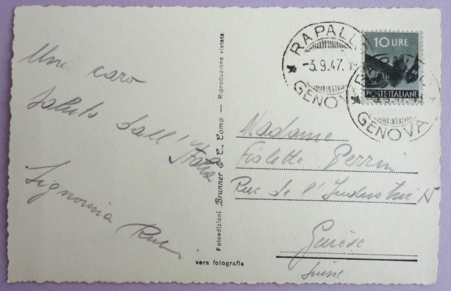 Cartoline postali: Rapallo - Lungo mare – Usato da Fétigny venduto da Billy2miny 1