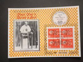 Karte Papstbesuch Genf 1969 mit Viererblock BIT (P982)