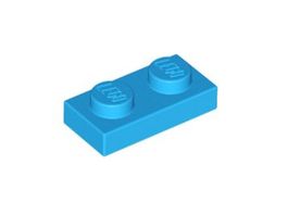 LEGO - 25x Dark Azure Plate 1x2 - 3023 - NEW