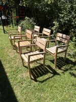 Gartenstühle Holz 6er Set guter Zustand