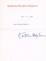 Katharine Hepburn 1907-2003 Autogramm signiert Brief 15x21cm