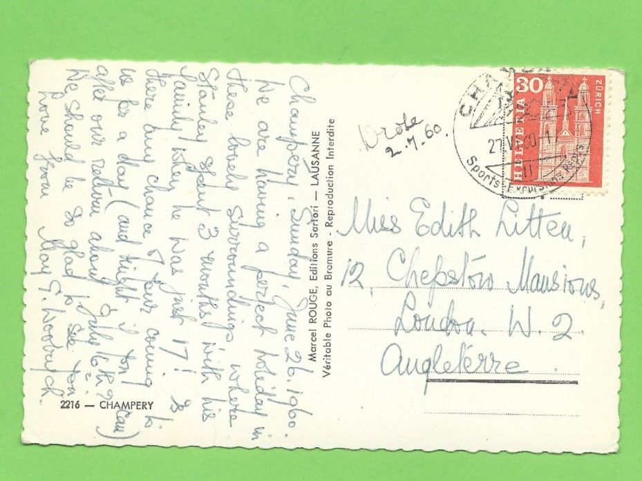 Cartoline postali: Champery – Usato da Zürich venduto da t24_de 1