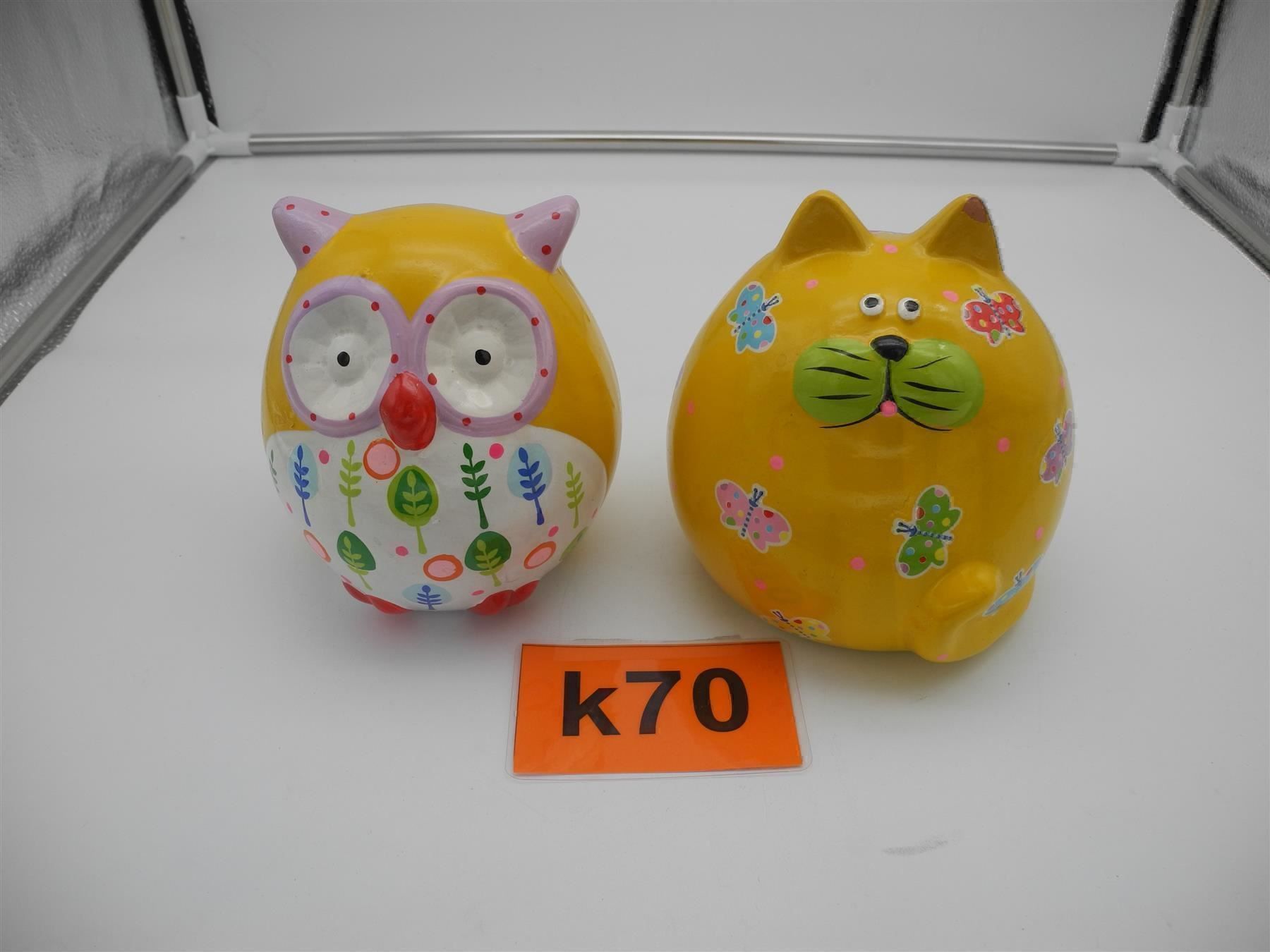Spardosen: 1 Sparkatze und 1 Spareule, Nr. k70 – Neu (gemäss Beschreibung) aus Kottwil von Crazyrolf