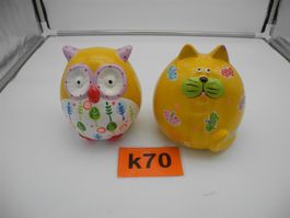 1 Sparkatze und 1 Spareule, Nr. k70