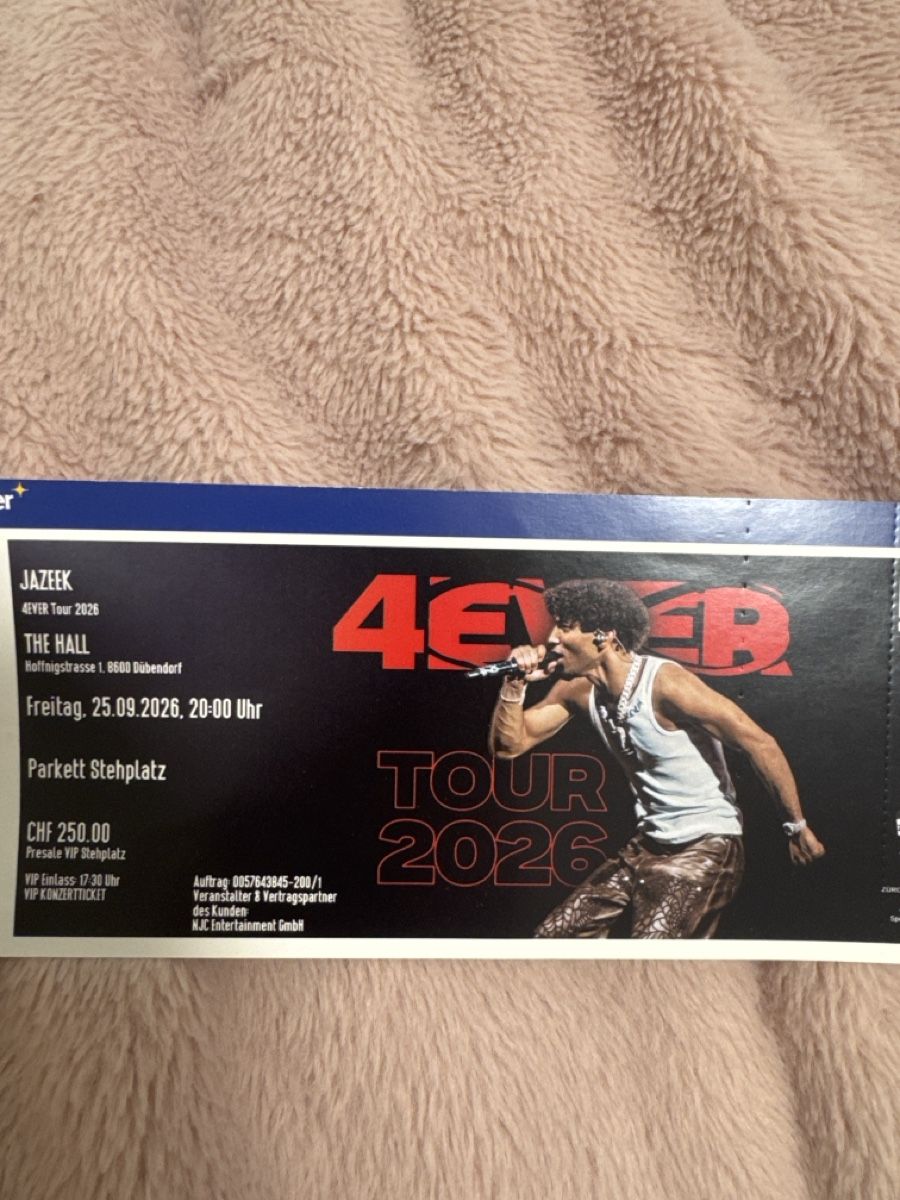 Biglietti: Jazeeek 4EVER Tour VIP Ticket – Nuovo e nell'imballaggio originale da Hünenberg venduto da Alessiarust