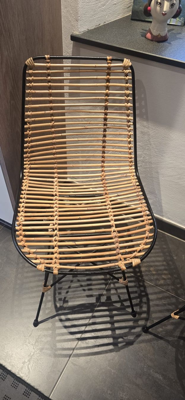 Chaises: 2 Rattan Stühle mit Metallgestell – D'occasion à Brugg AG par Bahoz02 1