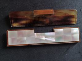 Klappkamm mit edlem Perlmutt-Etui – Vintage Art Déco