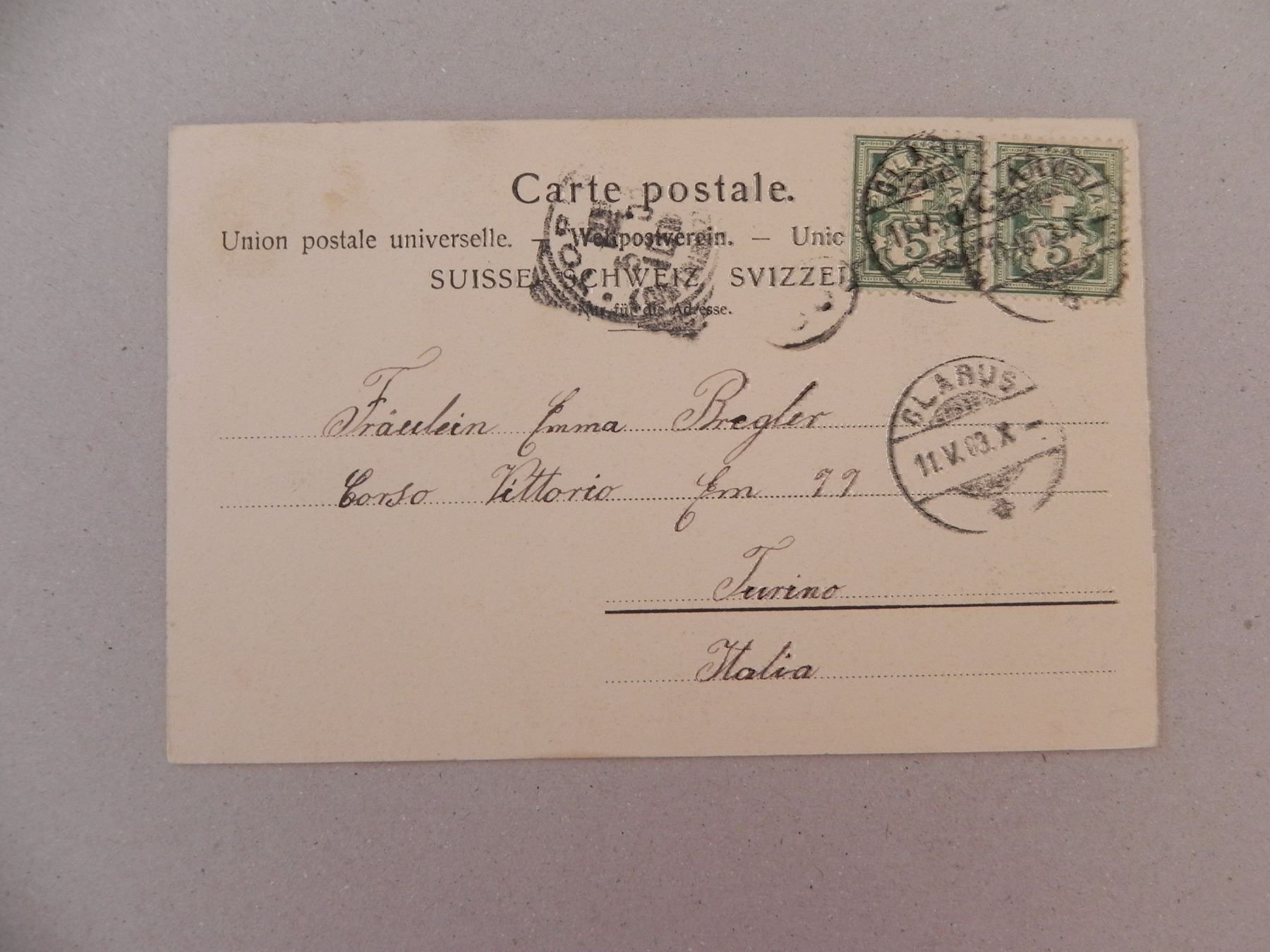 Ansichtskarten: Ansichtskarte Glarus GL 1903 – Gebraucht aus Siebnen von krimsie 1