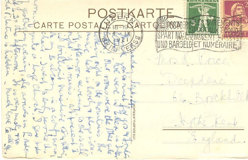 Cartoline postali: Interlaken -Eden Hotel -Telefon 20 + 1921 – Usato da Emmenbrücke venduto da teestube 1