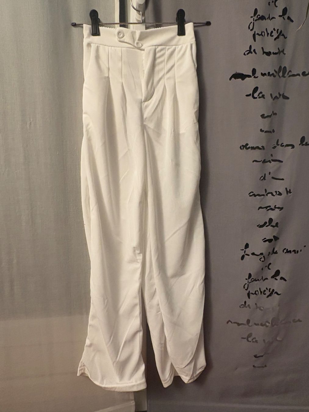 Pantaloni: Pantalon large blanc taille haute élégant été – Nuovo (secondo la descrizione) da Lausanne venduto da milou201619