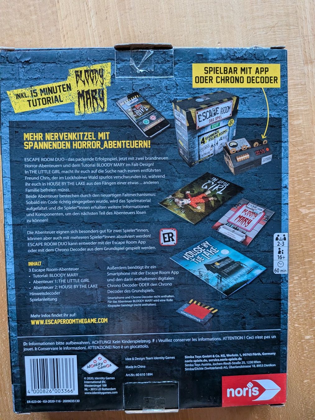 Giochi: Escape Room - Das Spiel - Erweiterung – Usato da Gonten venduto da Tierliebe13 1