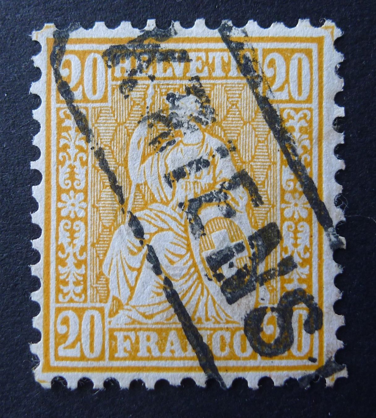 Tutti i francobolli: Nr. 32 mit eingefasstem Stabstempel KRIENS LU – Usato da Ebikon venduto da SilvioFreund
