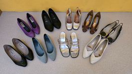 Schuh-Konvolut / Paket: 9 Paar Vintage Pumps / Sandaletten