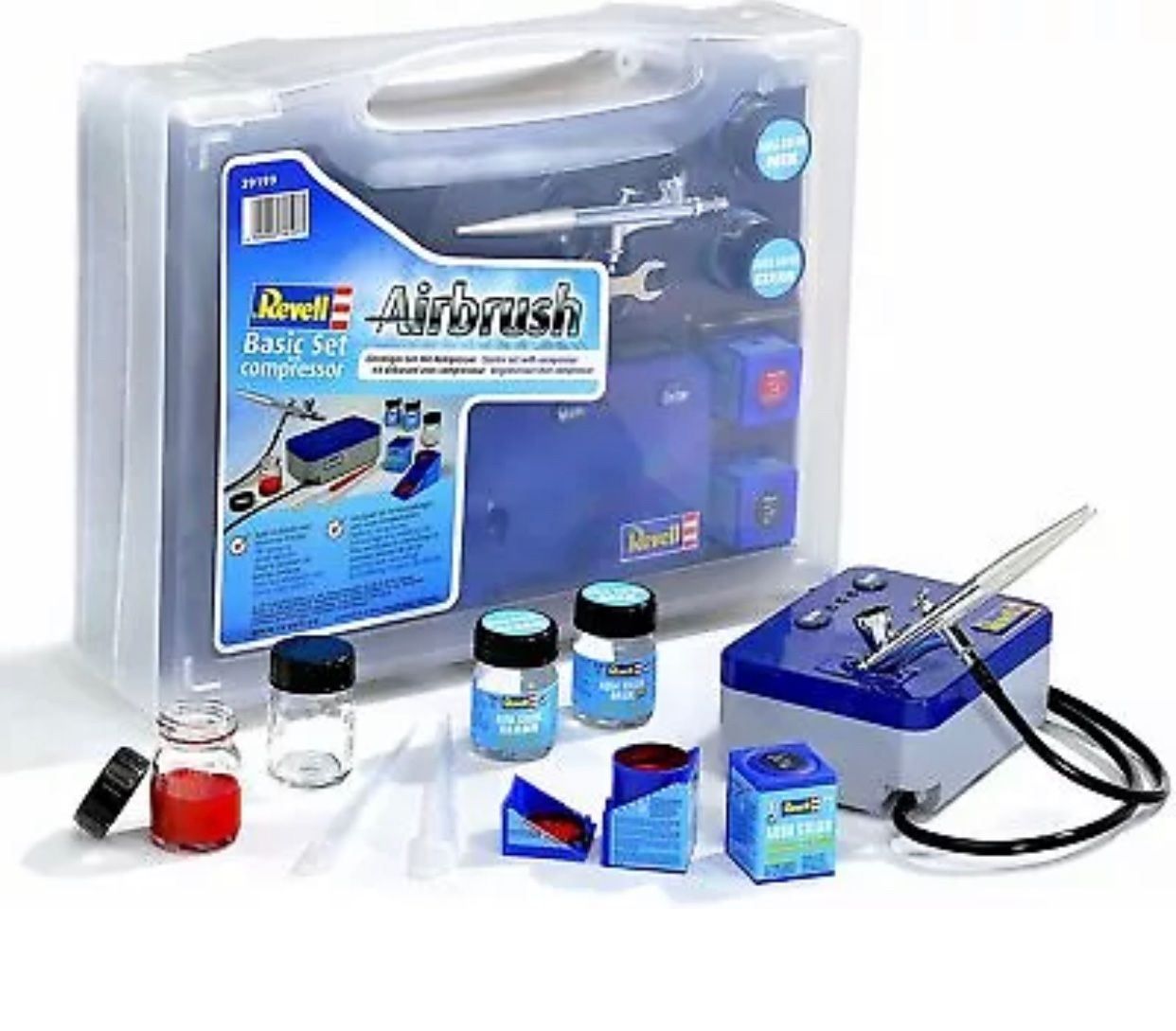 Revell Tutti gli attrezzi: Revell 39199 - Airbrush Basic Set mit Koffer – Nuovo e nell'imballaggio originale da Amriswil venduto da JaJa-Express