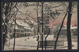 Basel, Spalengraben mit Geschäft und Br
