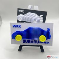 Subaru Impreza WRX Layered Wall Art 3D Printed Yellow Wheels