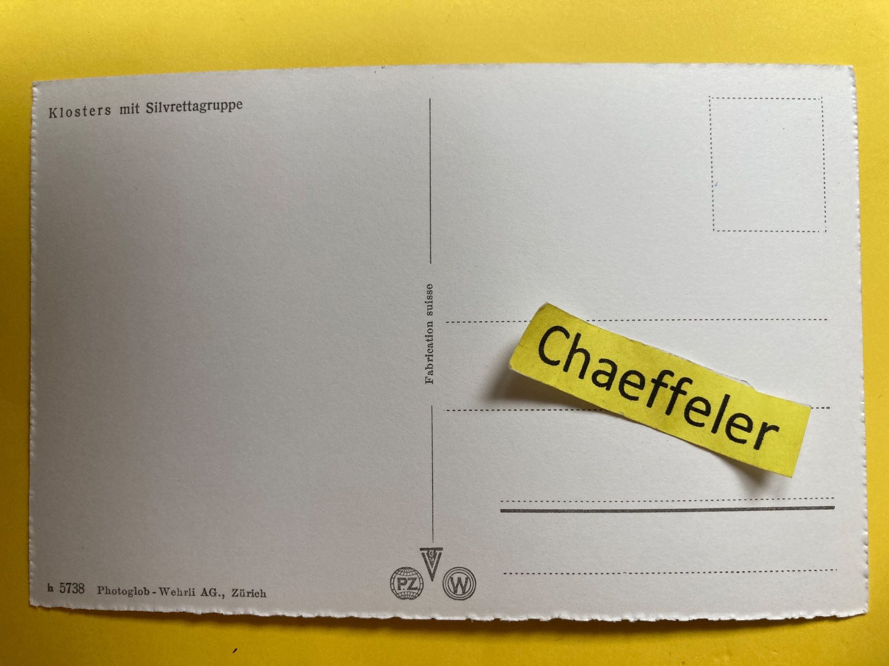 Cartes postales: Klosters und Silvrettagruppe – D'occasion à Zürich par Chaeffeler 1