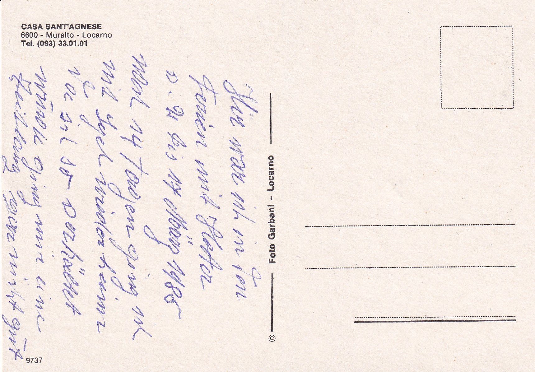 Cartoline postali: Locarno - Casa Sant'Agnese /ay – Usato da Hombrechtikon venduto da Rudolf07 1