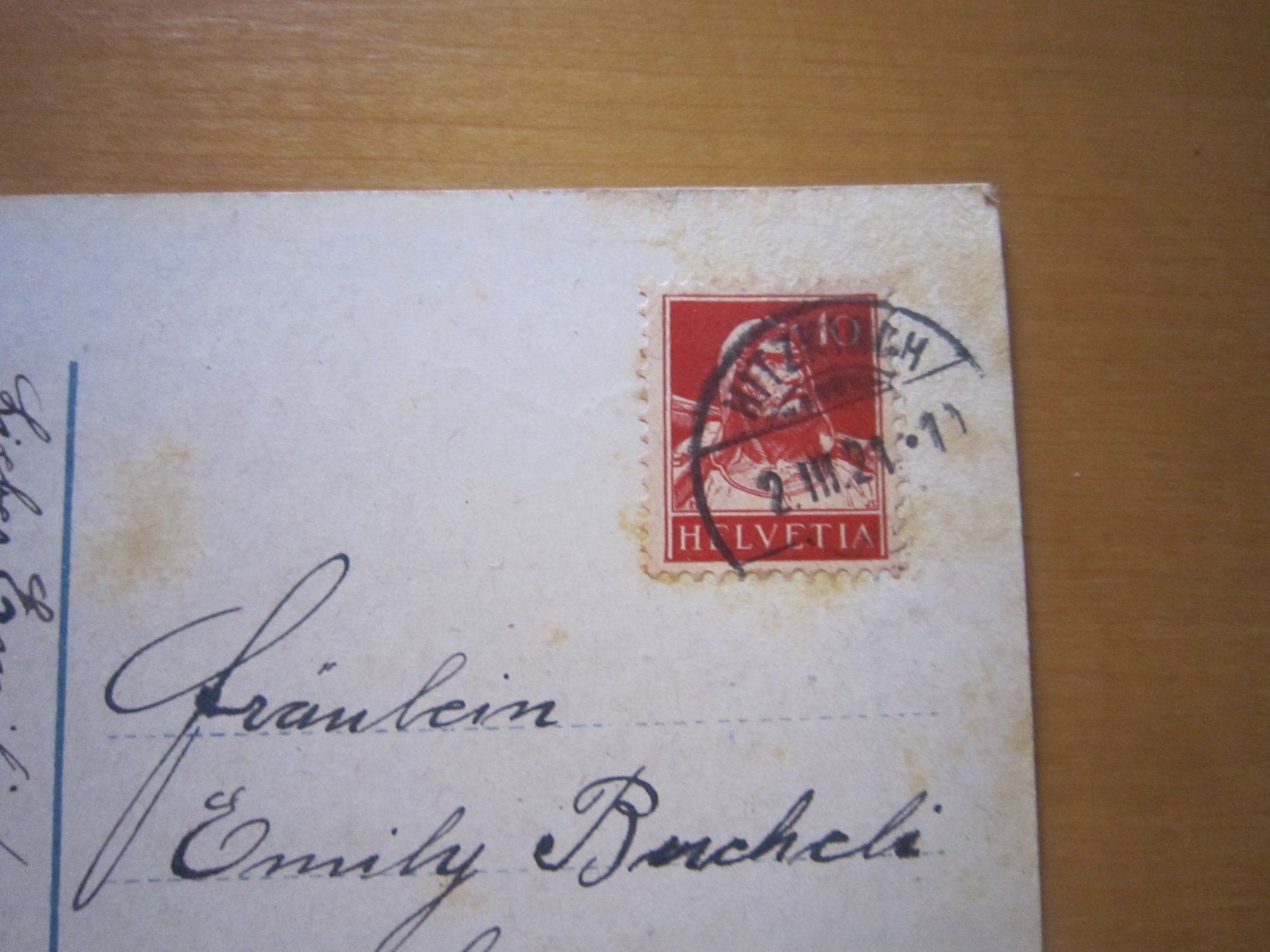 Cartoline postali: No 4 Postkarte DAME 1921 Hitzkirch – Usato da Gordola venduto da Polentaefung 2