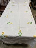 Vintage Tischdecke mit Rosenmuster, ca. 160x120 cm💐 (49)