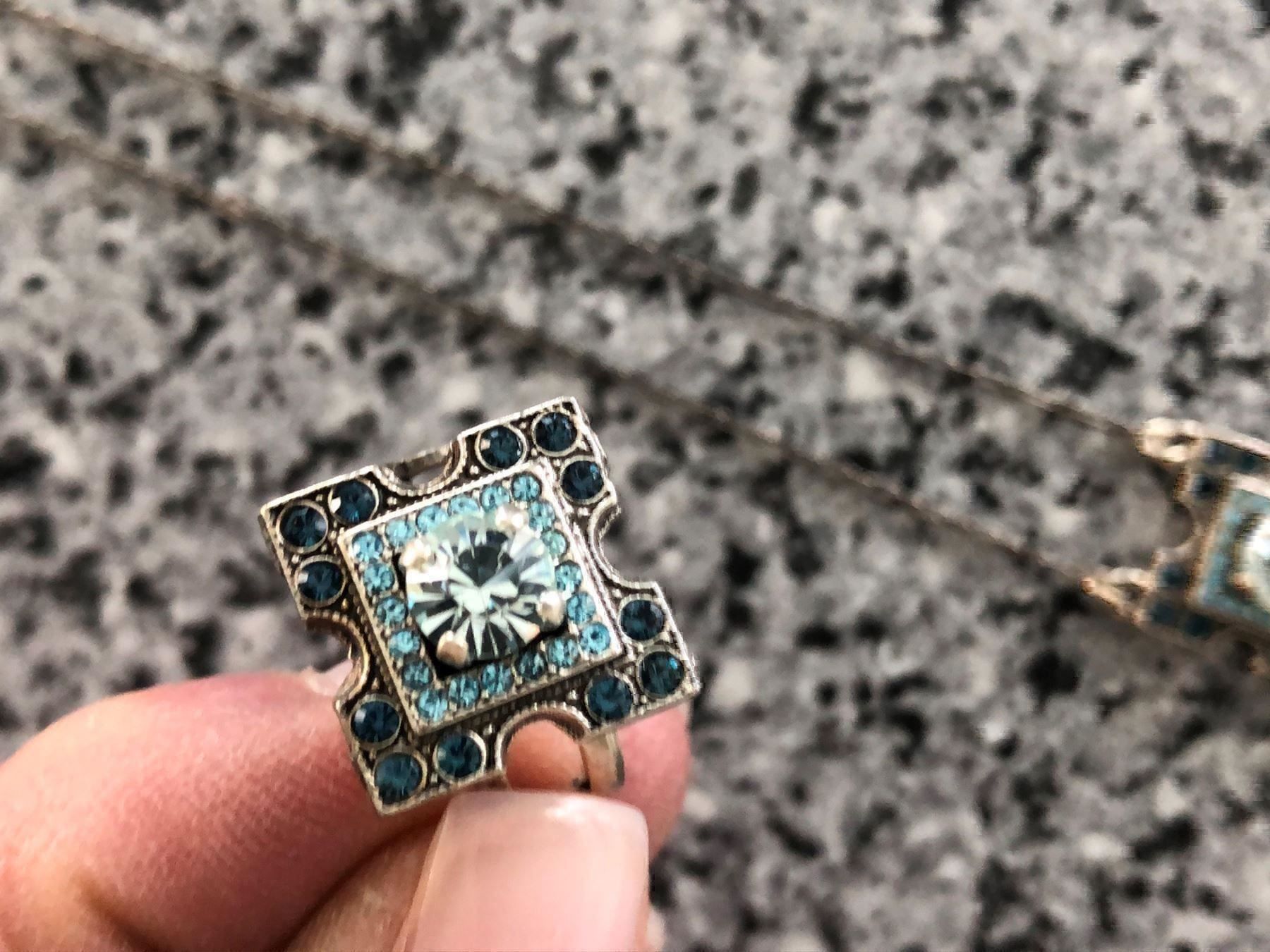 Anelli: VERSPIELTES SILBER DUO MIT BLAUEN STEINE – Usato da Meggen venduto da Meggeni 4