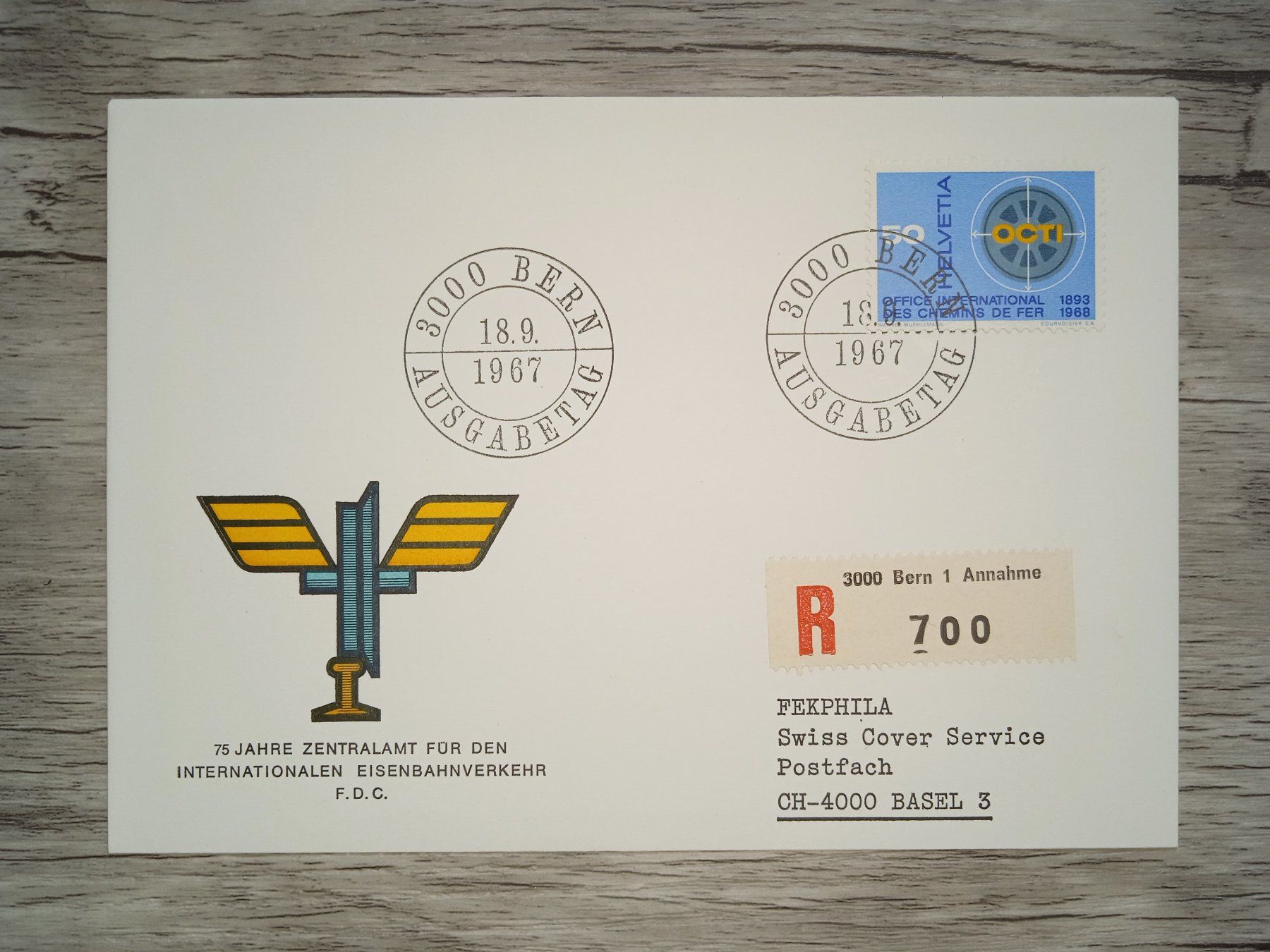Tutti i francobolli: TR18 Enveloppe + Timbre Suisse 1967 – Usato da Cousset venduto da Patrick_Collections