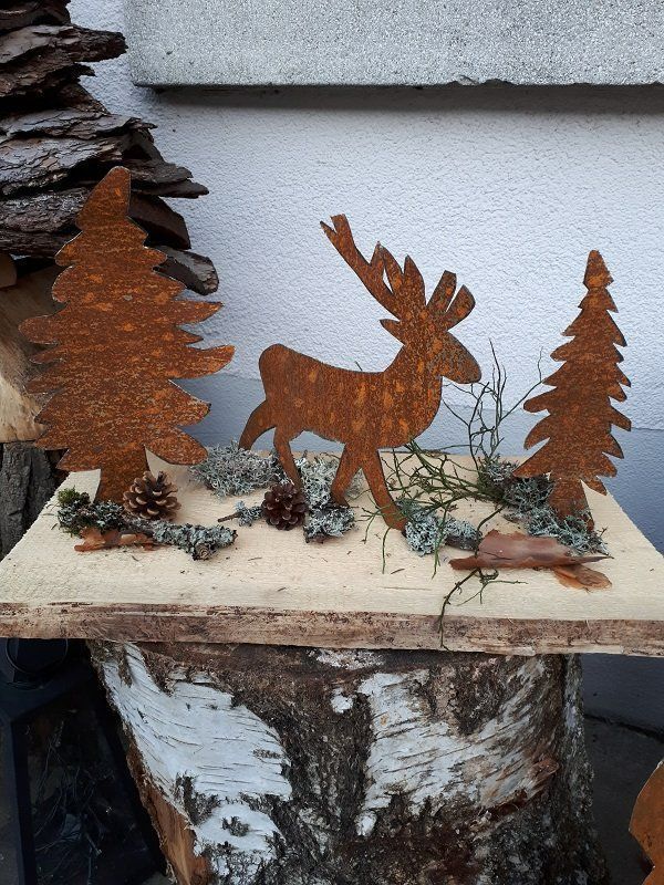 Statuette: Hirsch aus Rostblech – Nuovo (secondo la descrizione) da Lohn SH venduto da Zwierbel