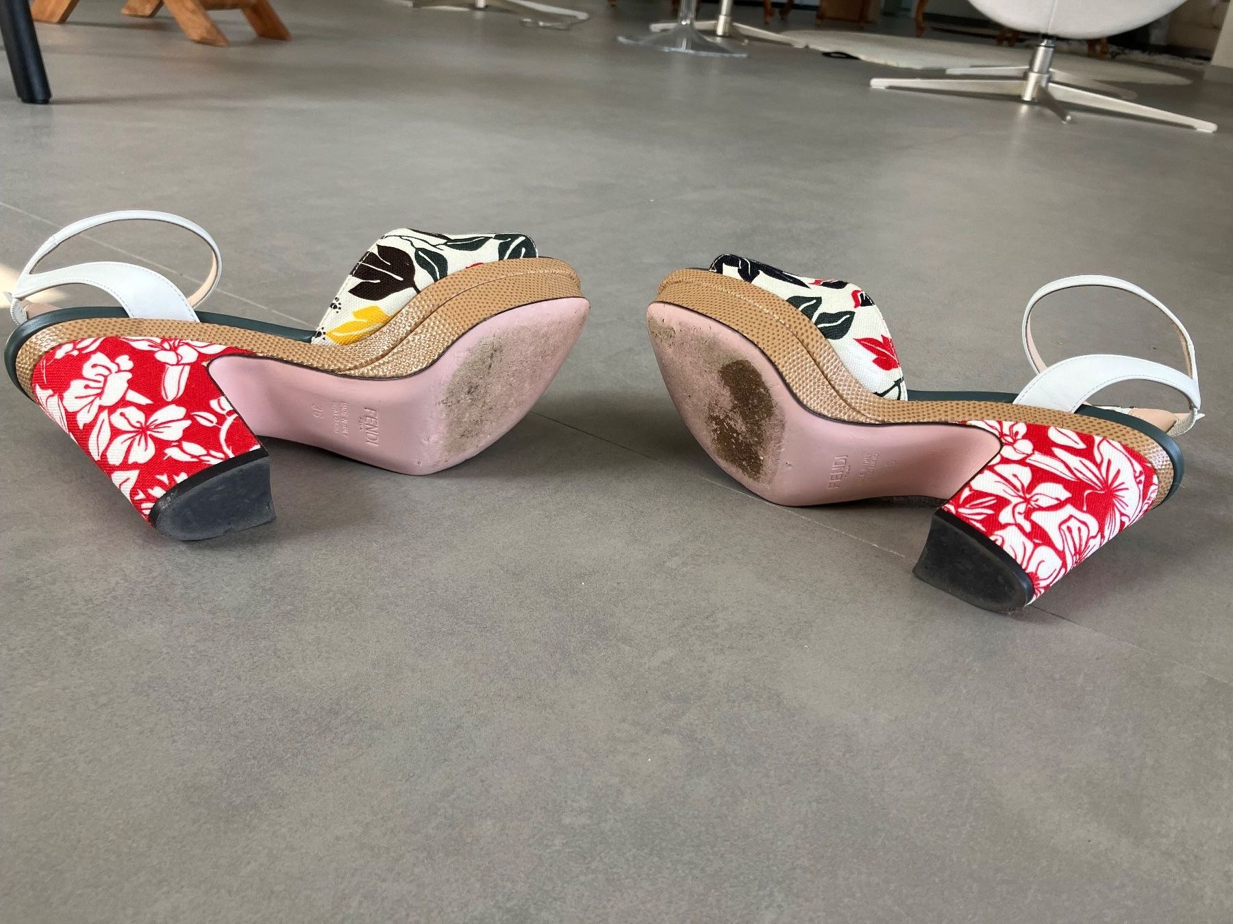 Fendi Scarpe da donna: Fendi - sandales à plateforme cuir et tissu – Usato da Vich venduto da SophieCo 4