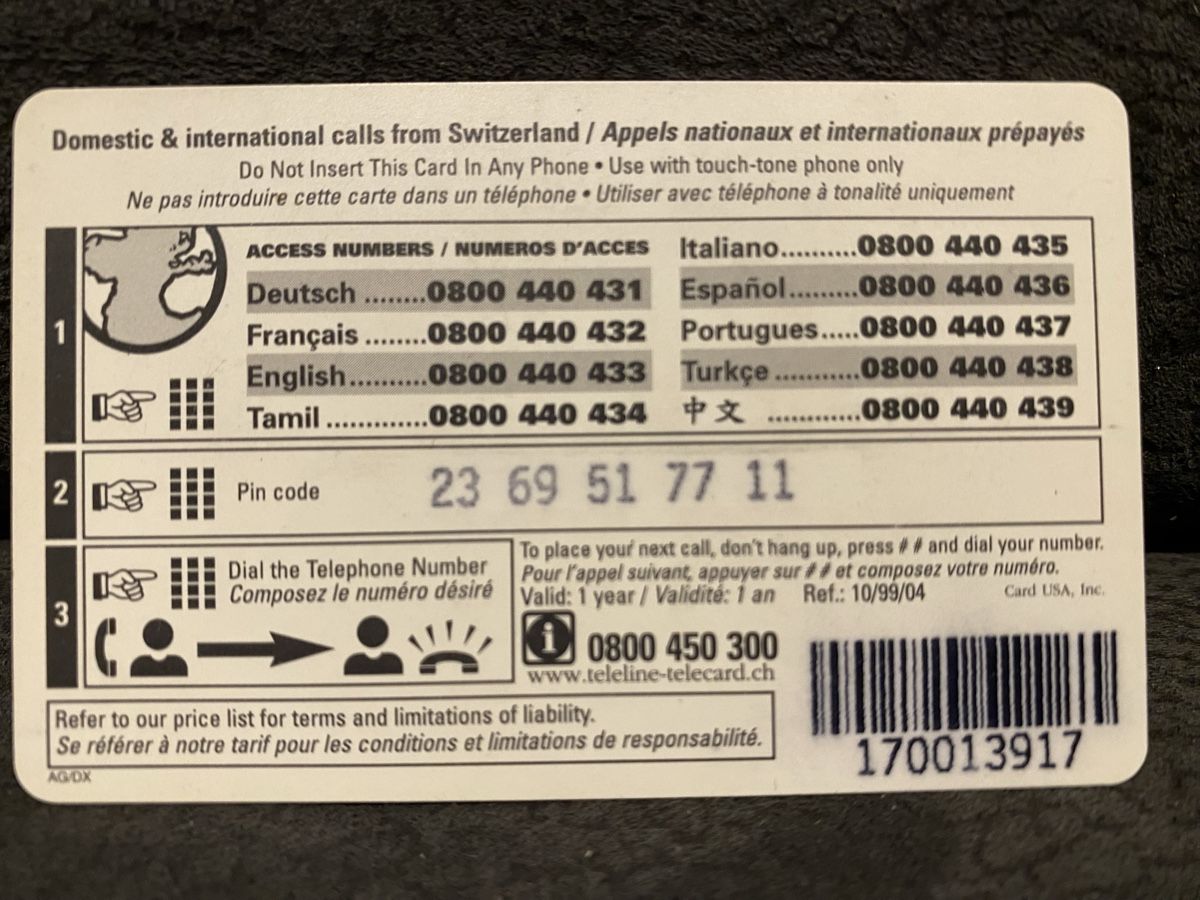 Schede telefoniche: Teleline – Usato da Lausanne venduto da babacard10 1