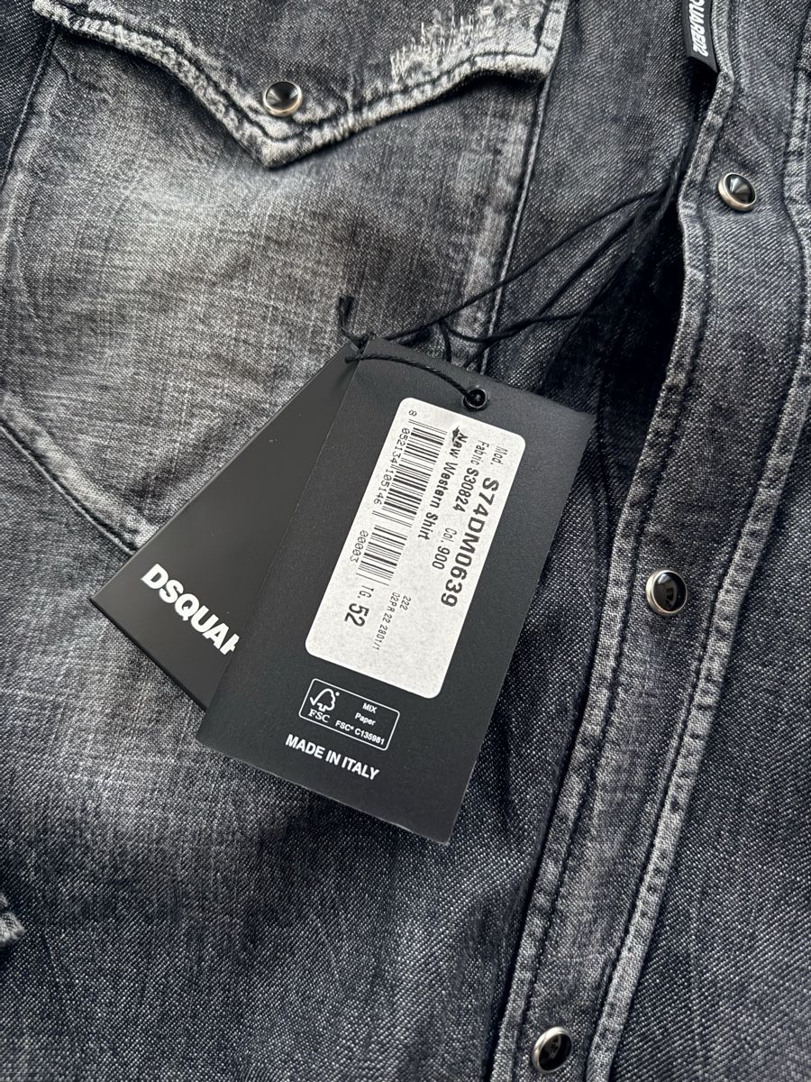 Dsquared2 Camicie: Dsquared2  graues denim Hemd Gr. 52 - NEU – Nuovo e nell'imballaggio originale da Zürich venduto da MyWardrobe 5