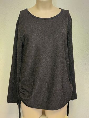 TODAY Damen Glitzer-Pullover/Shirt – Schwarz mit Lurex Gr.M