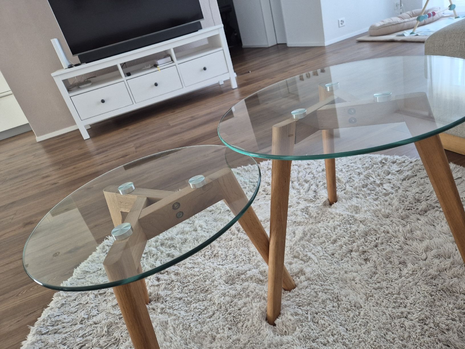 solar leuchte garten Dekorative Solar-Laterne 60cm aus Bambus: Moderne Solarleuchte für den mit stimmungsvollem Licht, wetterfest IP44 Size:Niedriger Tisch Ø 80 cm • Höhe 37 cm