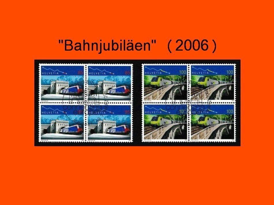 Tutti i francobolli: Viererblock-Serie "Bahnjubiläen" (2006) – Nuovo (secondo la descrizione) da Dübendorf venduto da Jumbo1990