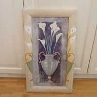 Blumenbild mit Rahmen  Calla-Lilien 35 × 60 cm