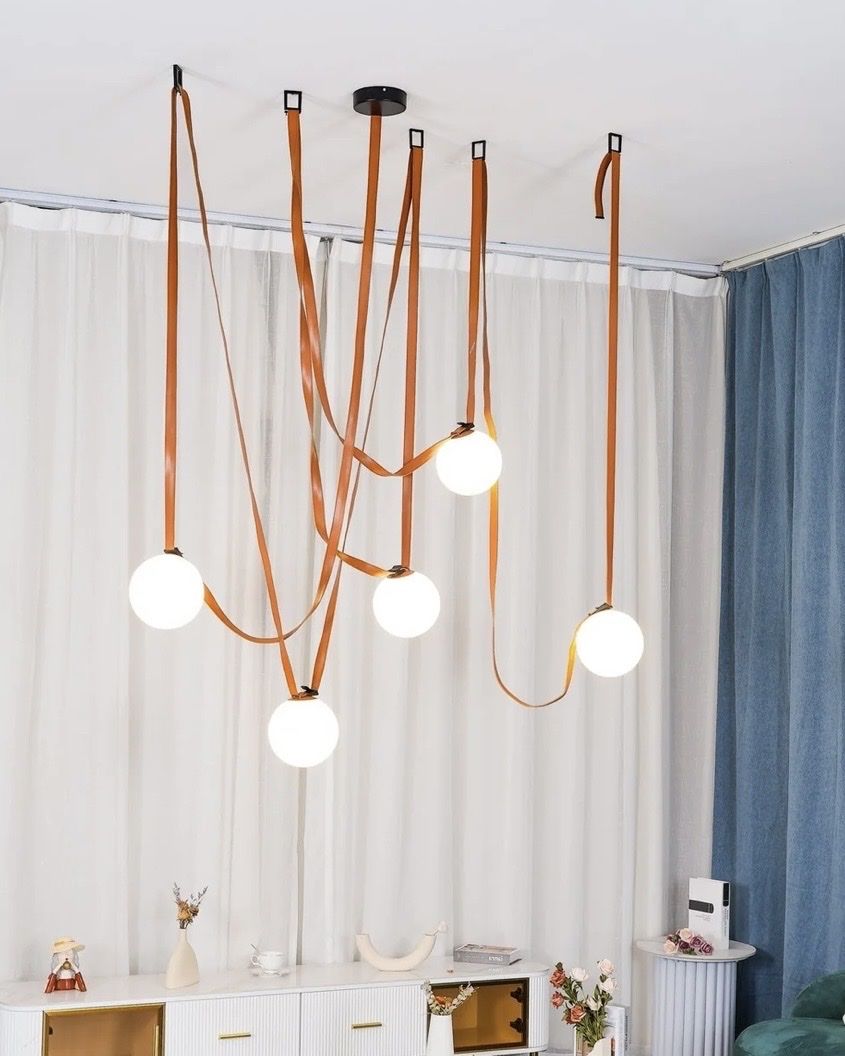 Lampen: WOMO Globe Leder Kronleuchter / Pendelleuchte (Design Lampe) – Neu (gemäss Beschreibung) aus Wallisellen von julienj1989