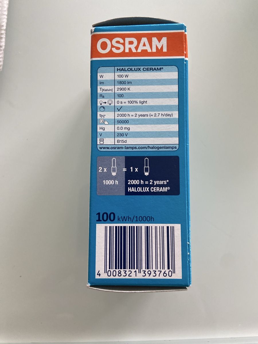 Osram Lampade: Osram Halolux Ceram Sockel B15d – Nuovo e nell'imballaggio originale da Nürensdorf venduto da Aisha010 1