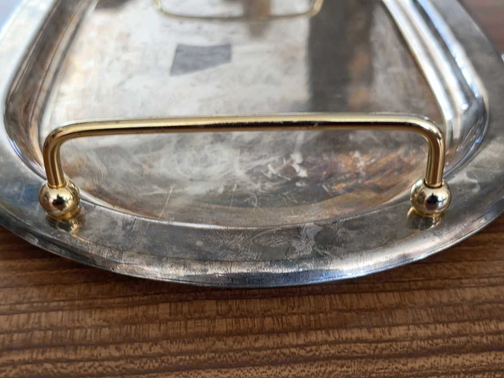 Piatti di portata: Tablett oval mit Griffen versilbert gebraucht – Usato da Mettlen venduto da elios0888 4
