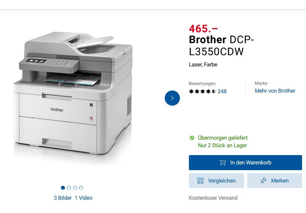 Brother Stampanti: Brother DCP-L3550CDW Laser, Farbe Drucker – Usato da Biel/Bienne venduto da chri.f. 3