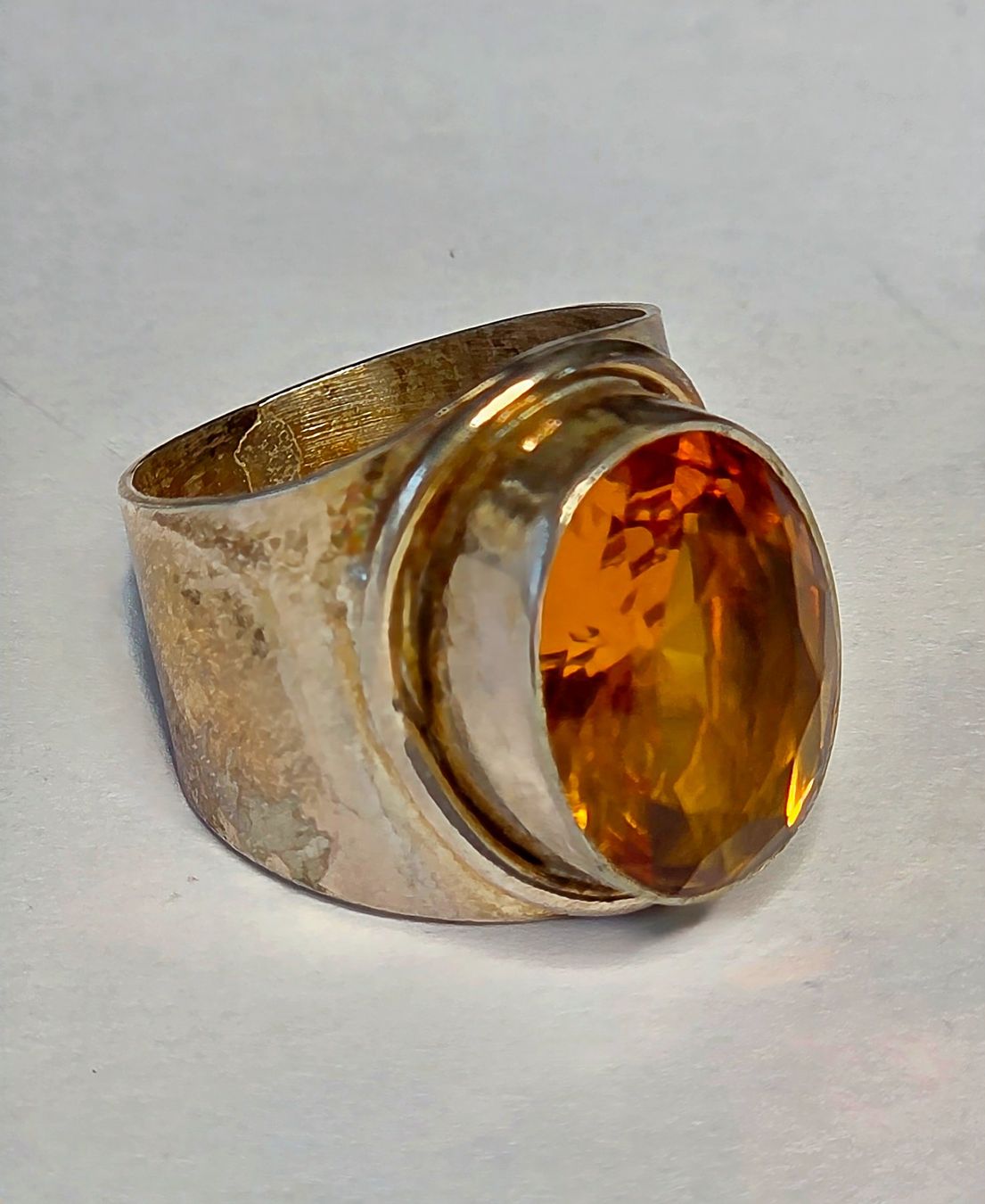 Bagues: Silber Ring gelboranger Stein – Neuf (Voir description) à Zürich par adriben 3
