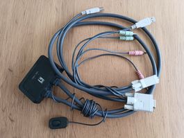 LevelOne KVM-0223, 2-Port KVM Switch, VGA, Audio, USB
