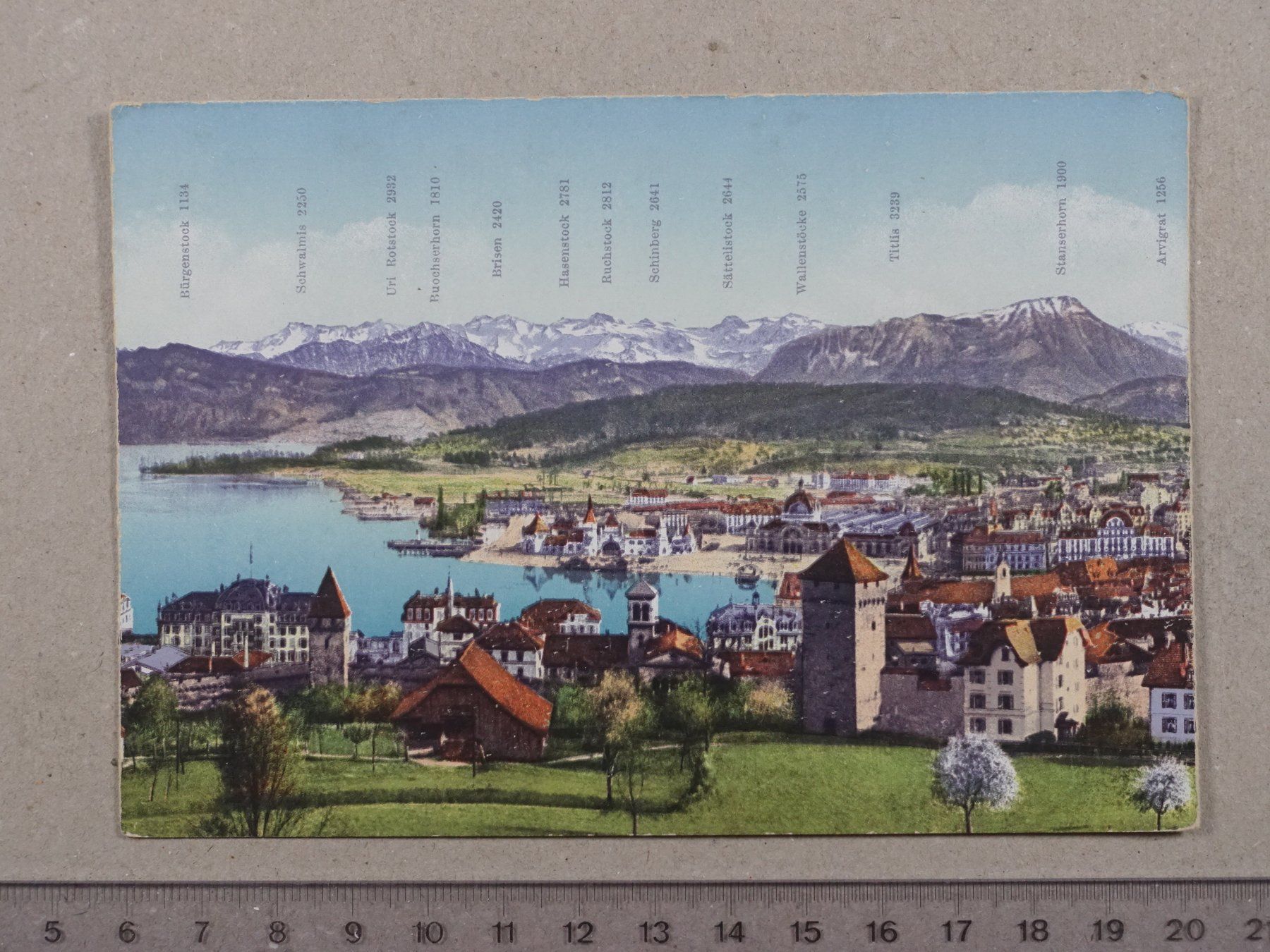 Cartoline postali: Luzern, Panorama – Usato da Lenzburg venduto da fh1